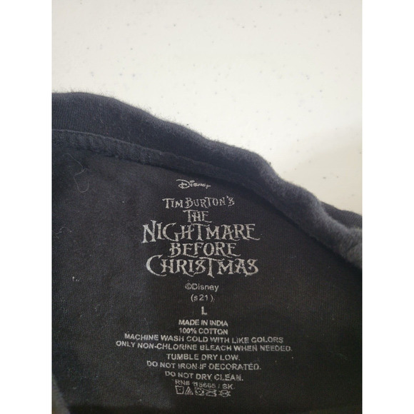 Disney Black Tim Burton's The Nightmare Before Christmas Top Women's Size Large - Picture 3 of 11
